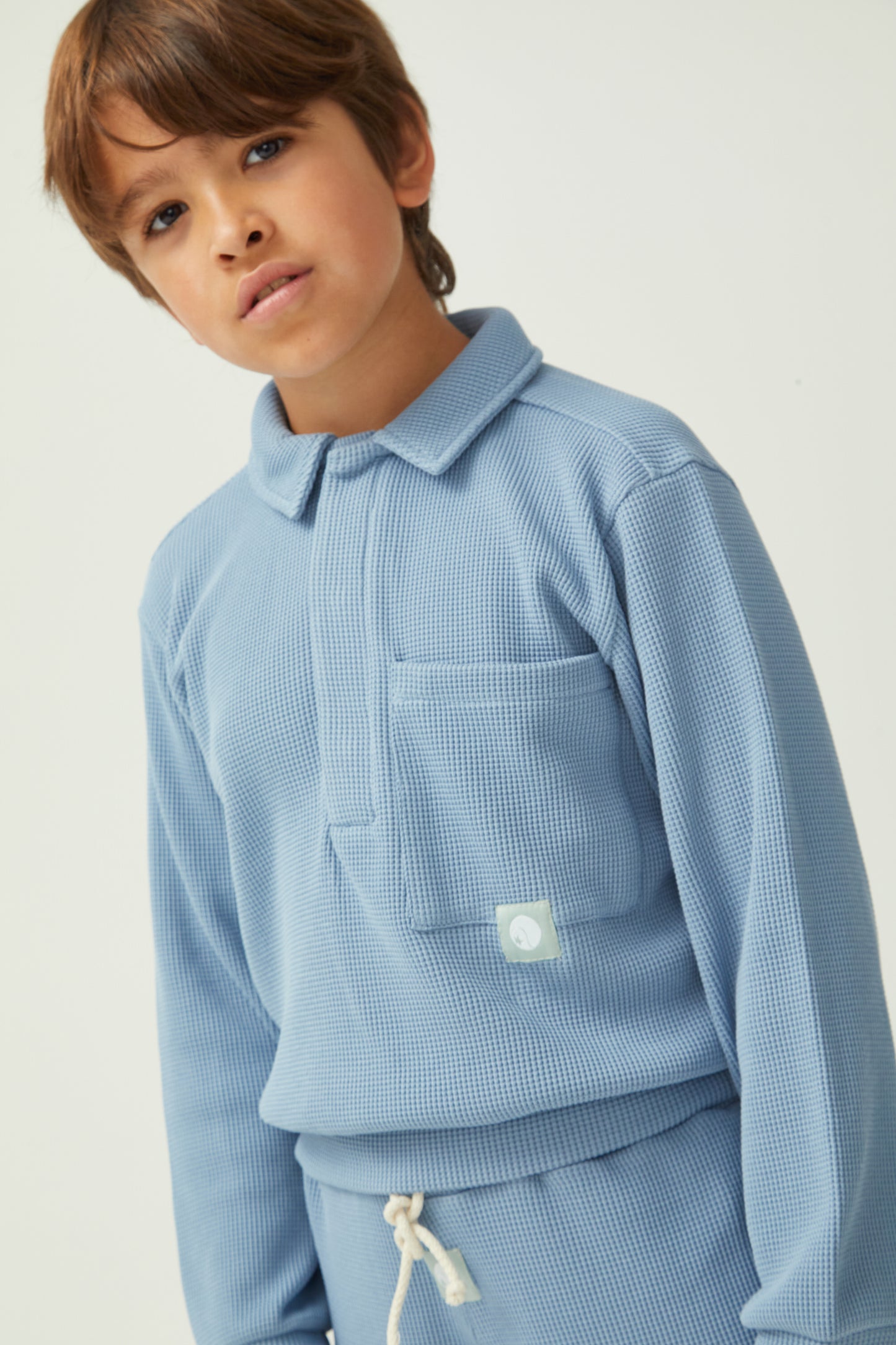 WAFFLE TENNIS POLO SWEATER